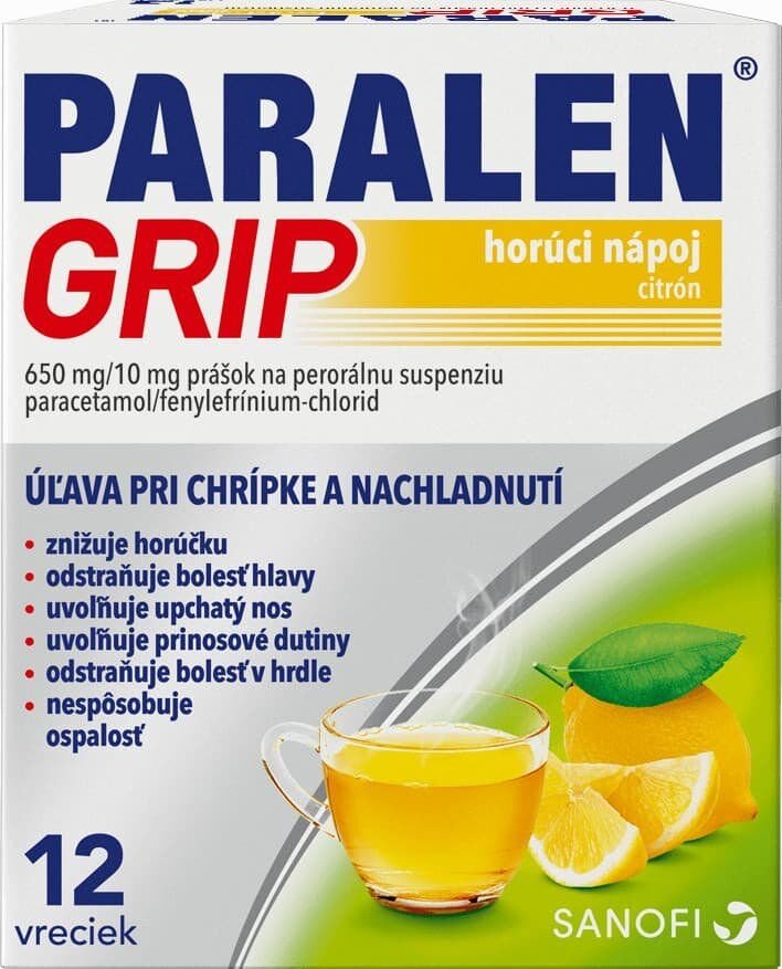 Paralen ® Grip horúci nápoj citrón vrecúšok 12 ks