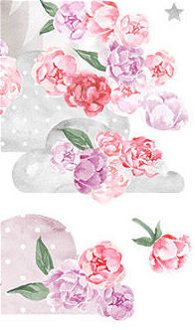 Nálepka na stenu - jednorožec s kvetmi farba: ružová 9