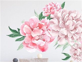 Nálepka na stenu - kvety Pivonky farba: ružová 6