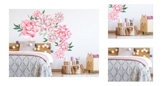Nálepka na stenu - kvety Pivonky farba: ružová 3
