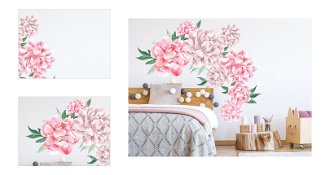 Nálepka na stenu - kvety Pivonky farba: ružová 4