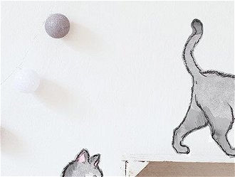 Nálepka na stenu - mačičky 6