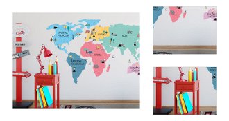 Nálepka na stenu - Mapa sveta farba: farebná, veľkosť: L (veľká) 3