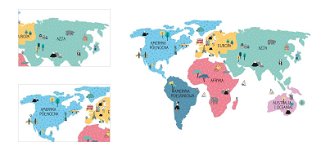 Nálepka na stenu - Mapa sveta farba: farebná, veľkosť: M (stredný) 4