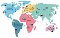 Nálepka na stenu - Mapa sveta farba: farebná, veľkosť: M (stredný)