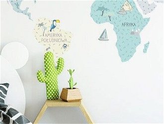 Pastelowe Love Nálepka na stenu - Mapa sveta barva: mátová, Velikost: S (malá) 5