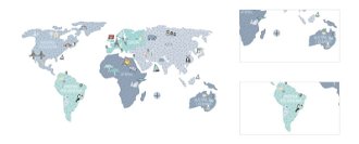 Nálepka na stenu - Mapa sveta farba: modrá, veľkosť: L (veľká) 3