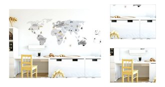 Pastelowe Love Nálepka na stenu - Mapa sveta barva: šedá, Velikost: M (střední) 3