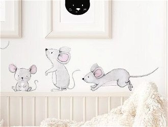 Nálepka na stenu - zvieratká - myšacia rodinka 5