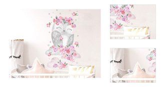 Nálepka na stenu - Zvieratká - Spiaca sova farba: ružová 3