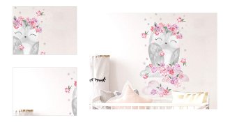 Pastelowe Love Nálepka na stenu - Zvieratká - Spiaca sova barva: ružová 4