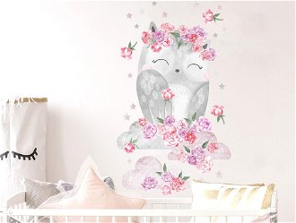 Nálepka na stenu - Zvieratká - Spiaca sova farba: ružová 2