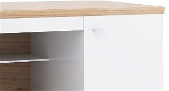 PC stôl Aspen AS - biely vysoký lesk / dub (Grande 01) 7