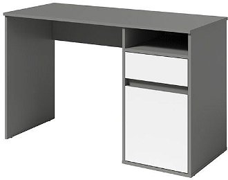 PC stôl Bili - tmavosivý grafit / biela 2