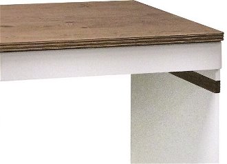 PC stôl Como CM L - biely vysoký lesk / dub Como 7