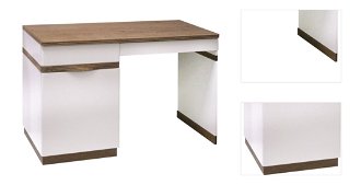 PC stôl Como CM L - biely vysoký lesk / dub Como 3