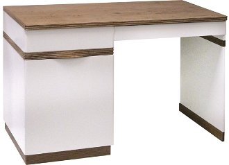 PC stôl Como CM L - biely vysoký lesk / dub Como 2