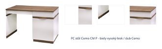 PC stôl Como CM P - biely vysoký lesk / dub Como 1