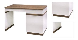 PC stôl Como CM P - biely vysoký lesk / dub Como 3