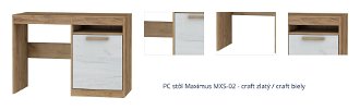PC stôl Maximus MXS-02 - craft zlatý / craft biely 1