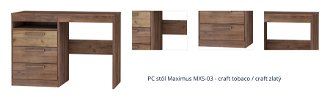 PC stôl Maximus MXS-03 - craft tobaco / craft zlatý 1