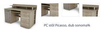 PC stôl Picasso, dub sonoma% 1