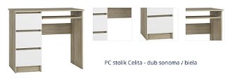 PC stolík Celita - dub sonoma / biela 1