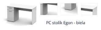 PC stolík Egon - biela 1