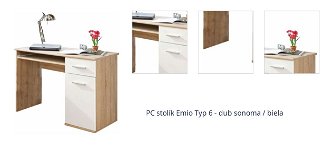 PC stolík Emio Typ 6 - dub sonoma / biela 1