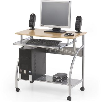 PC stolík na kolieskach B-6 - oceľ / jelša