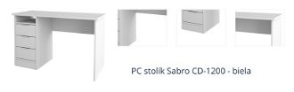PC stolík Sabro CD-1200 - biela 1