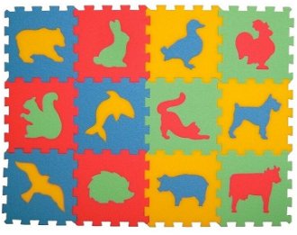 Penový koberec- zvieratá, 12 dielikov