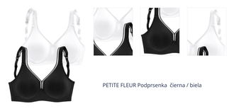 PETITE FLEUR Podprsenka  čierna / biela 1