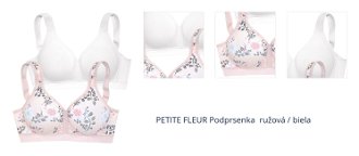 PETITE FLEUR Podprsenka  ružová / biela 1