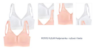 PETITE FLEUR Podprsenka  ružová / biela 1