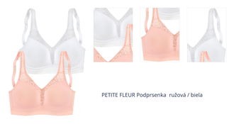 PETITE FLEUR Podprsenka  ružová / biela 1