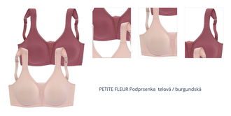 PETITE FLEUR Podprsenka  telová / burgundská 1