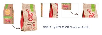 PETKULT dog MEDIUM ADULT lamb/rice - 2 x 12kg 1