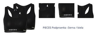 PIECES Podprsenka  čierna / biela 1