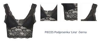 PIECES Podprsenka 'Lina'  čierna 1