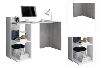Písací stôl Andreo - betón / biely mat 3