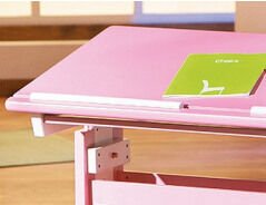 Písací stôl Cecilia, ružový/biely% 6