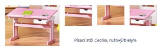 Písací stôl Cecilia, ružový/biely% 1