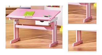 Písací stôl Cecilia, ružový/biely% 3