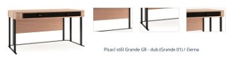 Písací stôl Grande GR - dub (Grande 01) / čierna 1