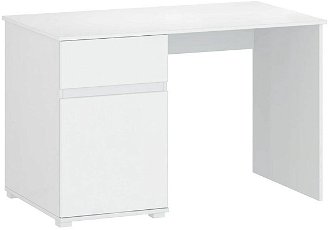 Písací stôl Lindy 1D1S/120 - biely lesk 2
