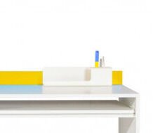 Písací stôl Mobi, biely/žltý% 7