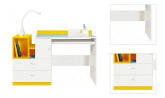 Písací stôl Mobi, biely/žltý% 3