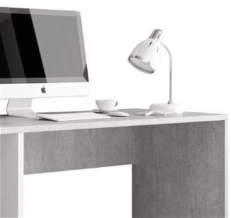 Písací stôl Nereo - betón / biely mat 7