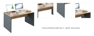 Písací stôl Rioma New Typ 11 - grafit / dub artisan 1